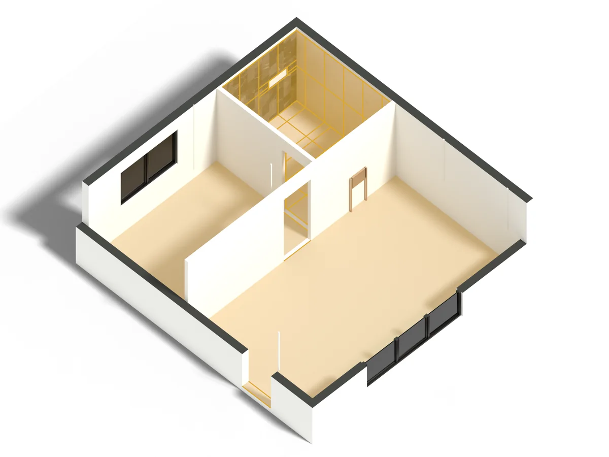 Step 5 of the sample flat, tiles and floors
